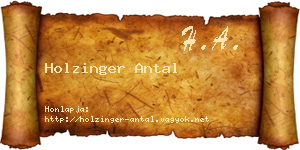 Holzinger Antal névjegykártya